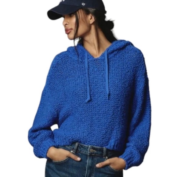 NWOT Anthropology Pilcro Sailcloth Hooded Sweater Medium - Picture 1 of 6